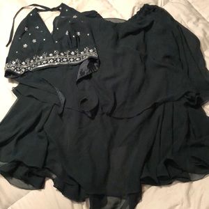 Hunter green belly dance outfit